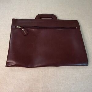 Cambridge Leather Portfolio Briefcase Burgundy Oxblood Document Case Bag 17x11.5